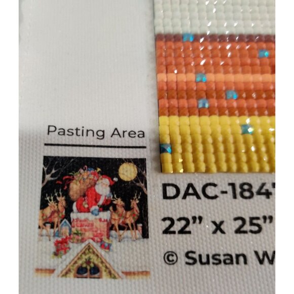 DAC Diamond Art Club Santa In Chimney by Susan Winget Complete Reindeers 22x25" - Picture 5 of 7
